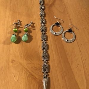 Vintage Sterling Silver Diamond Bracelet